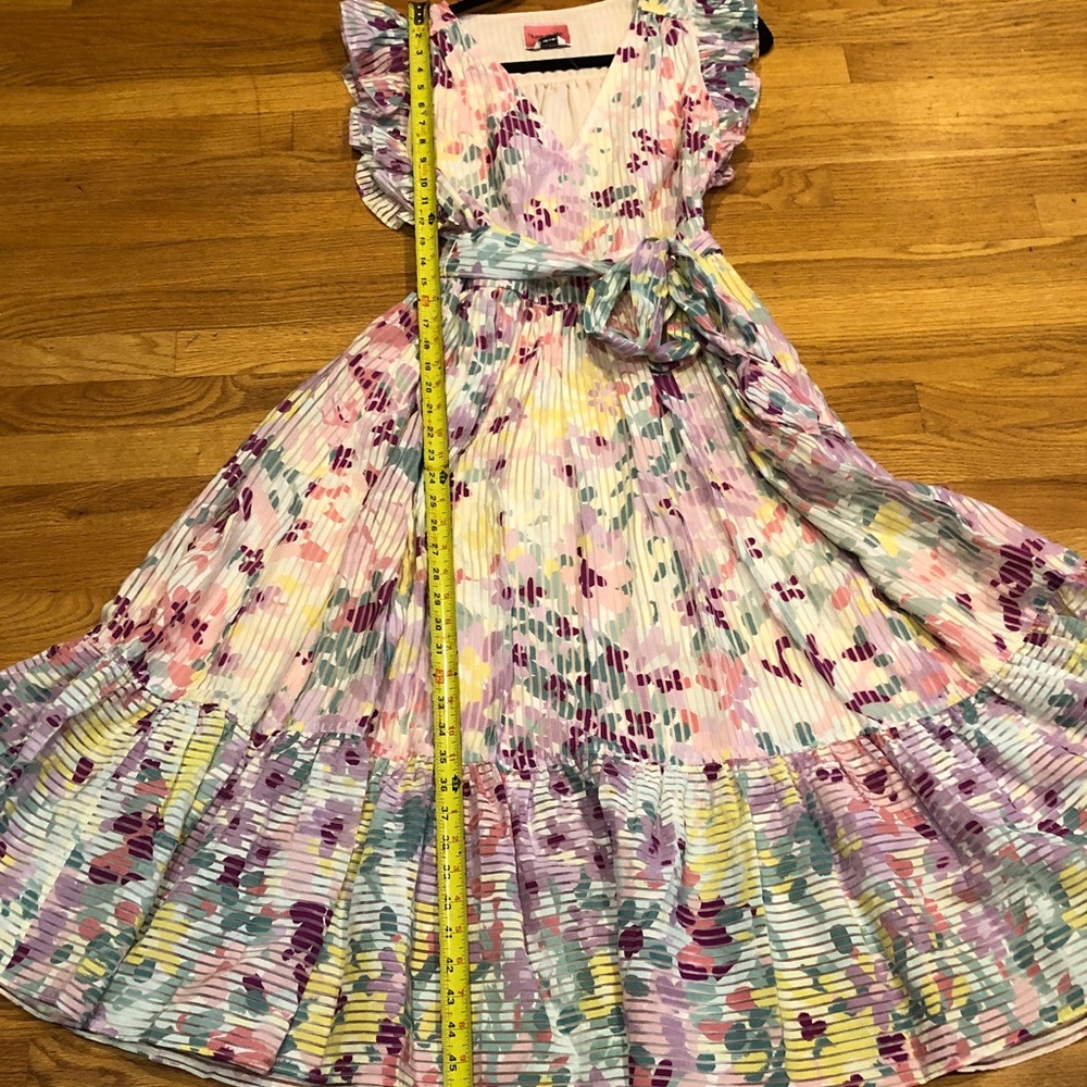 NWOT kate spade Pastel Floral Ruffle-Sleeve Dress in Multi pastel colors - Picture 12 of 14